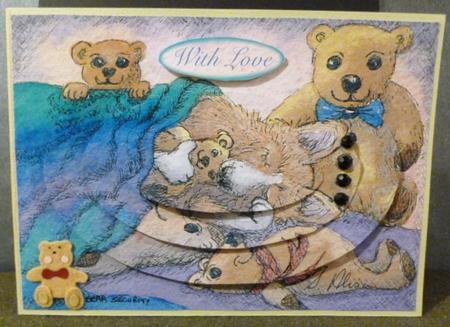 Bear Security - Oval Pyramage by Susan Powell-Barton