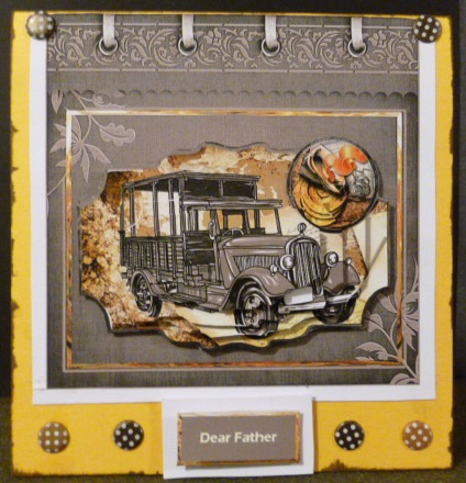 Viintage Delivery Van Card with Shaped Layer by Susan Powell-Barton