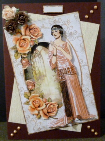 Evening Entertainment Card with Decoupage by Susan Powell-Barton