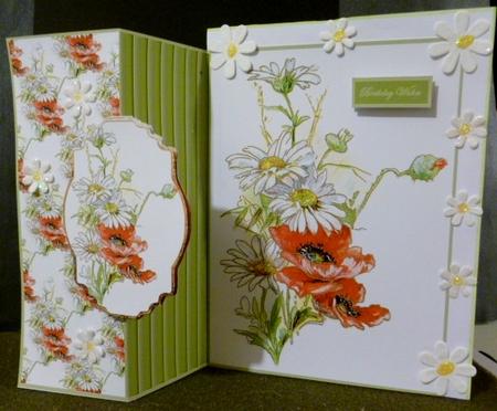 Poppy and Daisy Fold Back Card by Susan Powell-Barton