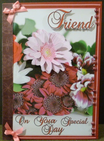 6 Personalised Floral Card Fronts - Pink Tones - Set 1 by Susan Powell-Barton