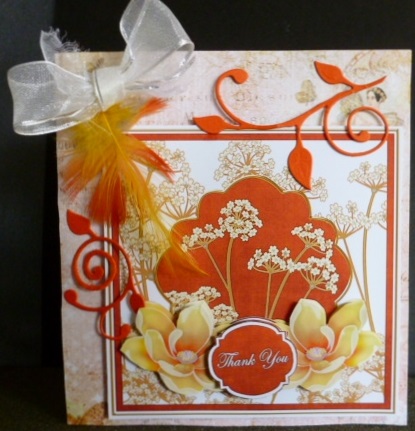 Sunrise Magnolia Thank You 7in Time Flower Deco Topper by Susan Powell-Barton
