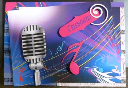 Singin' Loud Music Card Topper by Susan Powell-Barton