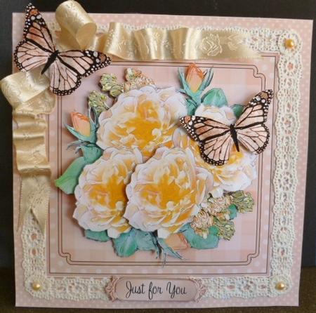 8 x 8 Flowers Butterflies & Lace 3D Decoupage Mini Kit by Susan Powell-Barton