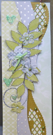 Polka Dot Flowers and Green Leaf, Tall Dl by Susan Powell-Barton