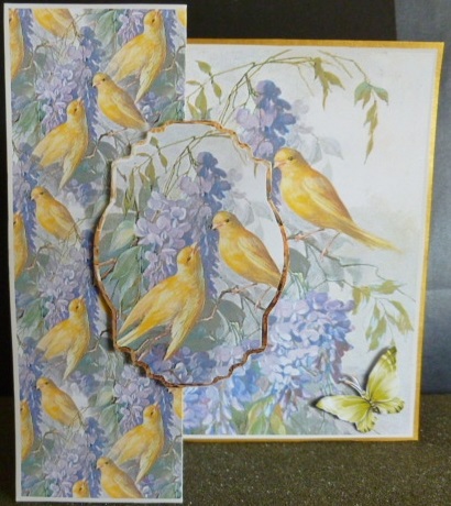 Love Birds and Lilac Fold Back Card and Toppers by Susan Powell-Barton