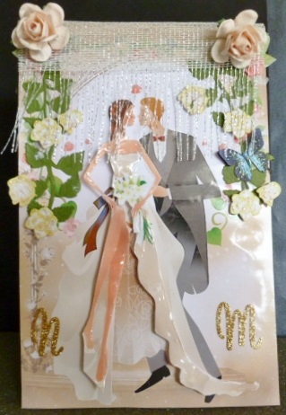 The Wedding Flower Swing Card Front and Decoupage by Susan Powell-Barton