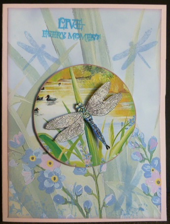 Picture Frame Water's Edge "drangonfly Days" Quick Card by Susan Powell-Barton