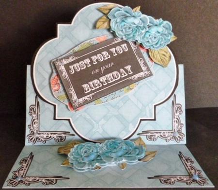 Teal Rose Just for You Blackboard Over 3D Card Kit by Susan Powell-Barton