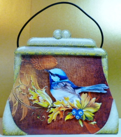 Small Handbag Shape Card Autum by Susan Powell-Barton