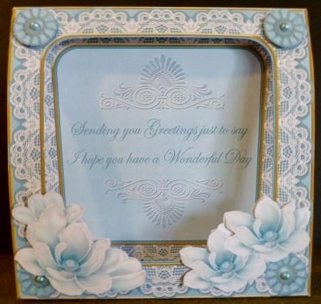 Teal Magnolia Sending Greetings 7in Tent Card Mini Kit by Susan Powell-Barton