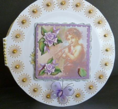 Vintage Roses Card Front by Susan Powell-Barton