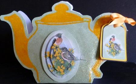 Birds Teapot Box Card by Susan Powell-Barton