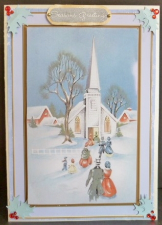 Going to Christmas Church Bracket Card by Susan Powell-Barton