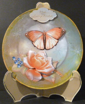 Autumn Rose - Plate Card and Stand Mini-kit by Susan Powell-Barton
