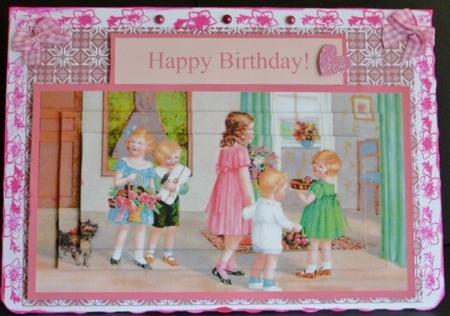 Vintage Kids Party Birthday Topper & Pyramage by Susan Powell-Barton