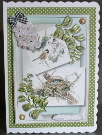 Winter Birds Card Topper by Susan Powell-Barton