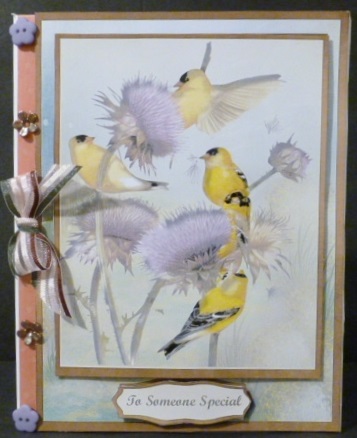 Beautiful Birds on the Thistles  by Susan Powell-Barton
