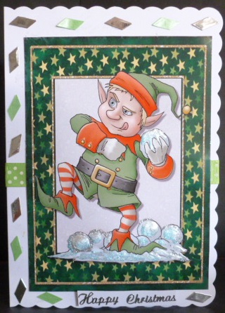 Naughty Little Elf A4 by Susan Powell-Barton