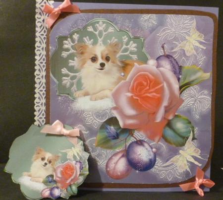 Sugar Plum Chihuahua Topper & Gift Tags by Susan Powell-Barton