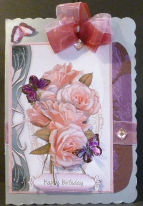 Pink Roses in a Art Decko Frame  by Susan Powell-Barton