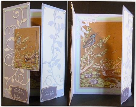 Vintage Kingfisher and Swallow Fold Back by Susan Powell-Barton