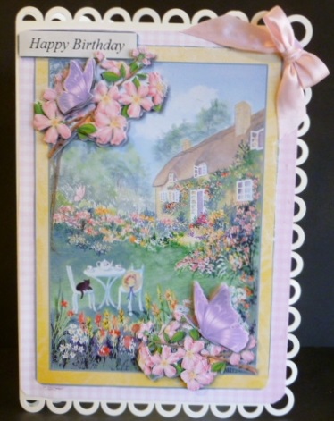 A4 Thatched Cottage with Apple Blossom Mini Kit by Susan Powell-Barton