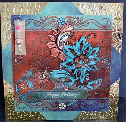 Baroque Bronzed Teal Flowers by Susan Powell-Barton