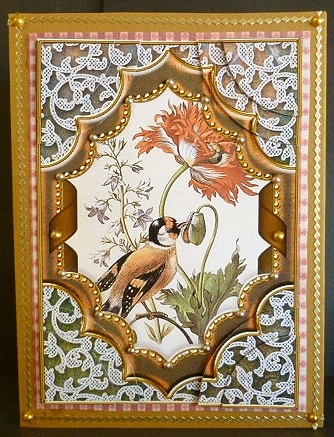 Nectar Bird Ornate Diamond 7x5in All 4 Corner Stacker by Susan Powell-Barton