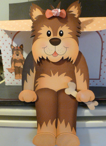 3D on the Shelf Card Kit - Poppy Yorkie Dog by Susan Powell-Barton