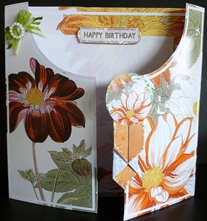 Dahlias 8in Drape Gatefold Card Kit by Susan Powell-Barton