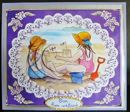 Building a Sandcastle Step by Step Decoupage by Susan Powell-Barton