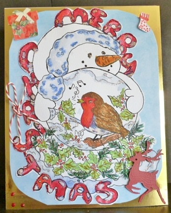Snowman and Robin Bird's Snowglobe by Susan Powell-Barton
