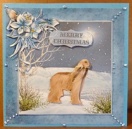 Christmas Afghan Hound Winter Scene Mini Kit by Susan Powell-Barton