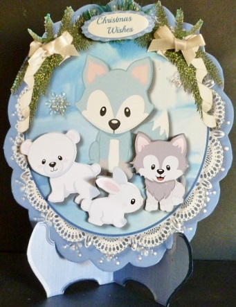Plate and Stand , Artic Fox and Friends by Susan Powell-Barton