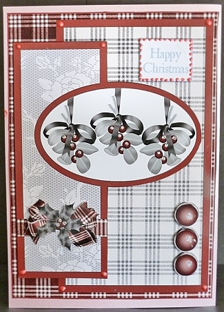 Oval Sketch Card - Hanging Holly and Berries by Susan Powell-Barton