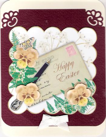 Tea Pansy Happy Easter Ink Saver 6in Step by Step by Susan Rapin