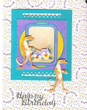 Pansy Gecko, A6 Step by Step Card by Susan Rapin