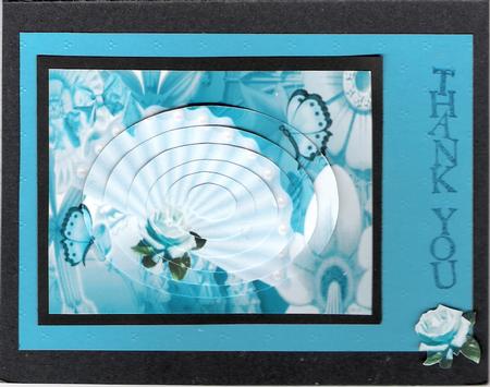 Ladies Fan on Flower Abstract Background, Oval Pyramids by Susan Rapin
