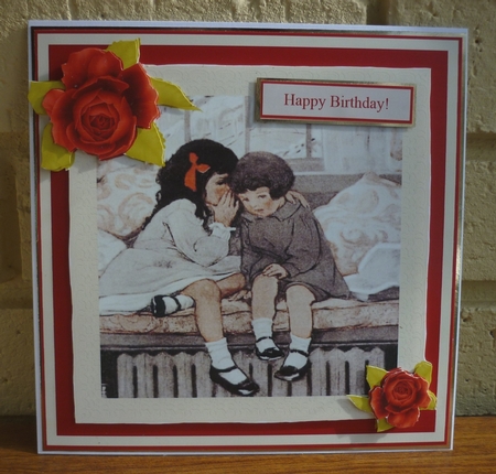 Vintage Mini Kit - Little Girls Whispering - Female Birthday by Susan Skipper