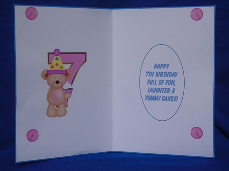 7th Birthday Card Making Insert by Susan Smith