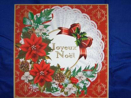 8x8 Joyeux Noel Christmas Flower (french) by Susan Smith