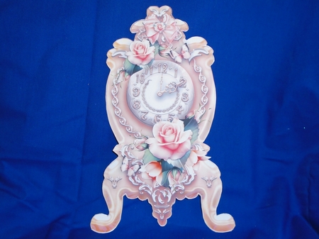 Soft Vintage Clock with Peach Roses by Susan Smith