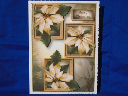 Frame Trio Christmas - Ivory Poinsettias by Susan Smith