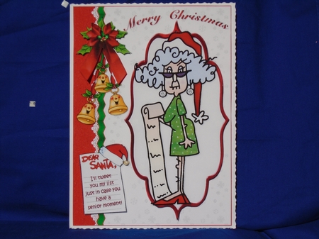 Stella tweets Santa quick card by Susan Smith