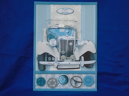 Vintage Car - A4 Decoupage Card Mini Kit by Susan Smith