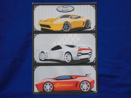 Sports Cars - A4 Decoupage Card Mini Kit by Susan Smith
