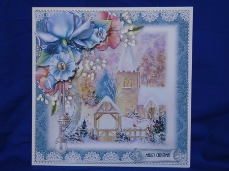 The Winter Church Card Front Kit 8x8 by Susan Smith