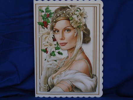 Art Deco Lady Christmas Athena Cream 4 Sheet Mini Kit by Susan Smith