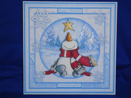 STAR STRUCK SNOWMAN Christmas 8x8 Decoupage & Insert Mini Kit by Susan Smith